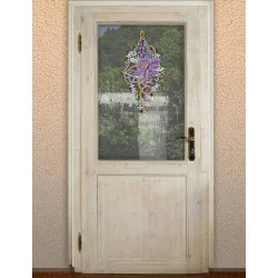 Fensterbild Orchidee lila als Deko für Türen