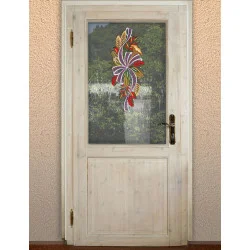 Fensterbild Erntedankfest lila Dekobeispiel Tür