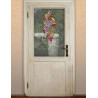 Fensterbild Erntedankfest lila Dekobeispiel Tür