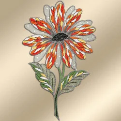 Spitzenbild Antonia Plauener Stickerei vor goldenem Hintergrund