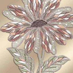 Fensterhänger Antonia klein Plauener Stickerei braun Detailbild