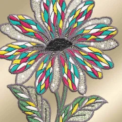 Fensterhänger Antonia klein Plauener Stickerei bunt Detailansicht