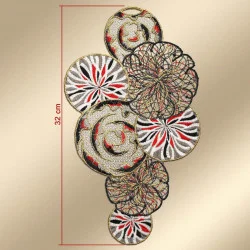 Fensterdeko Miran mit Kreisen in rot und gold Musterbild