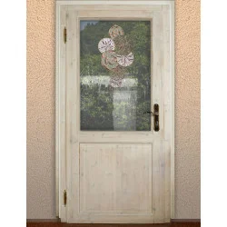 Fensterbild Miran beige-braun als moderner Türhänger