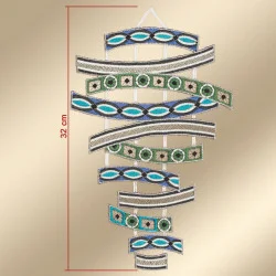 Spitzenbild Tamaya in blau-grün Musterbild