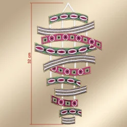 Spitzenbild Tamaya in pink-grün Musterbild mit Maßen