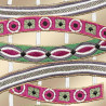 Fensterdeko Tamaya in pink-grün Detailansicht Stickerei