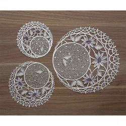 Tischdeko Set Margeritentraum in lila-grau alle Größen