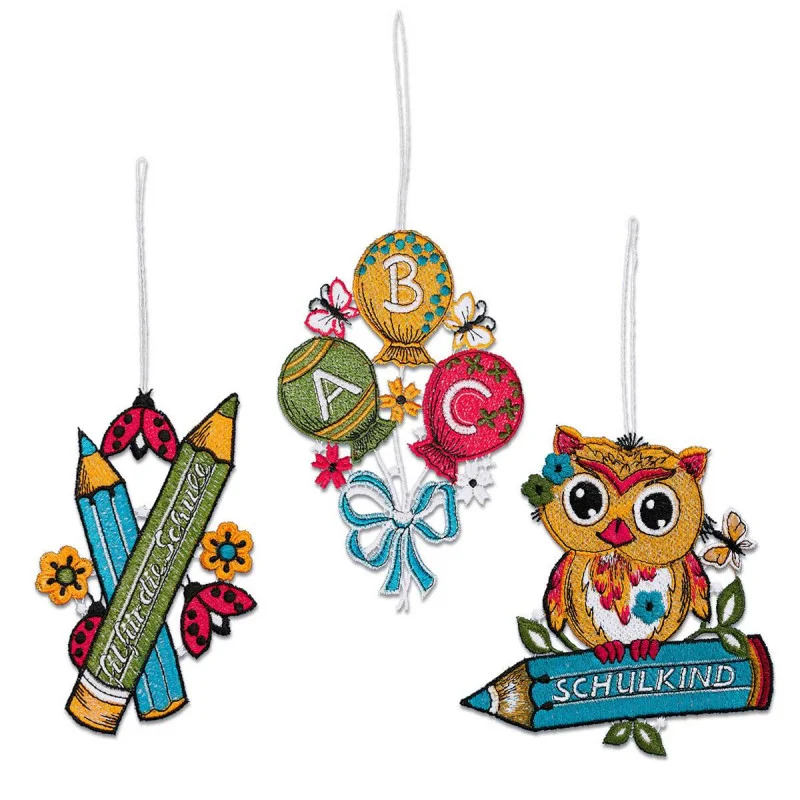 Spitzen-Anhänger 3er Set Schulanfangs-Geschenk