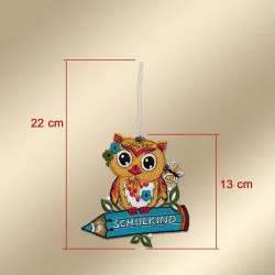 Fensterbild kleine Eule vor goldenem Hintergrund