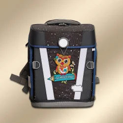 kleine Eule aus Plauener Stickerei als Anhänger für den Schulranzen