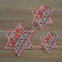 Tischdeko-Set Sternentraum in rot alle Größen