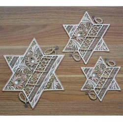 Tischdeko-Set Sternentraum in hellbraun-gold alle Größen